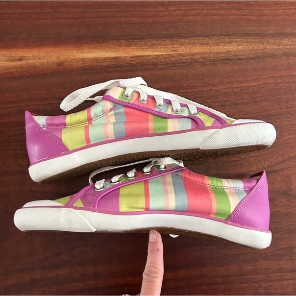 Coach Barrett Tennis Shoes Purple Striped Size 9 - Picture 6 of 10
